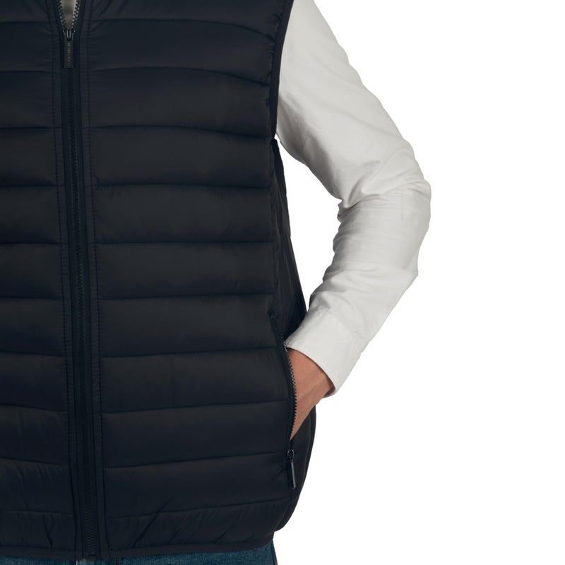 Alpine Swiss Clark Mens Puffer Vest Down Alternative Water Resistant Packable Outerwear Zip Up Pockets Warm Versatile Layer BLK Medium - Image 3